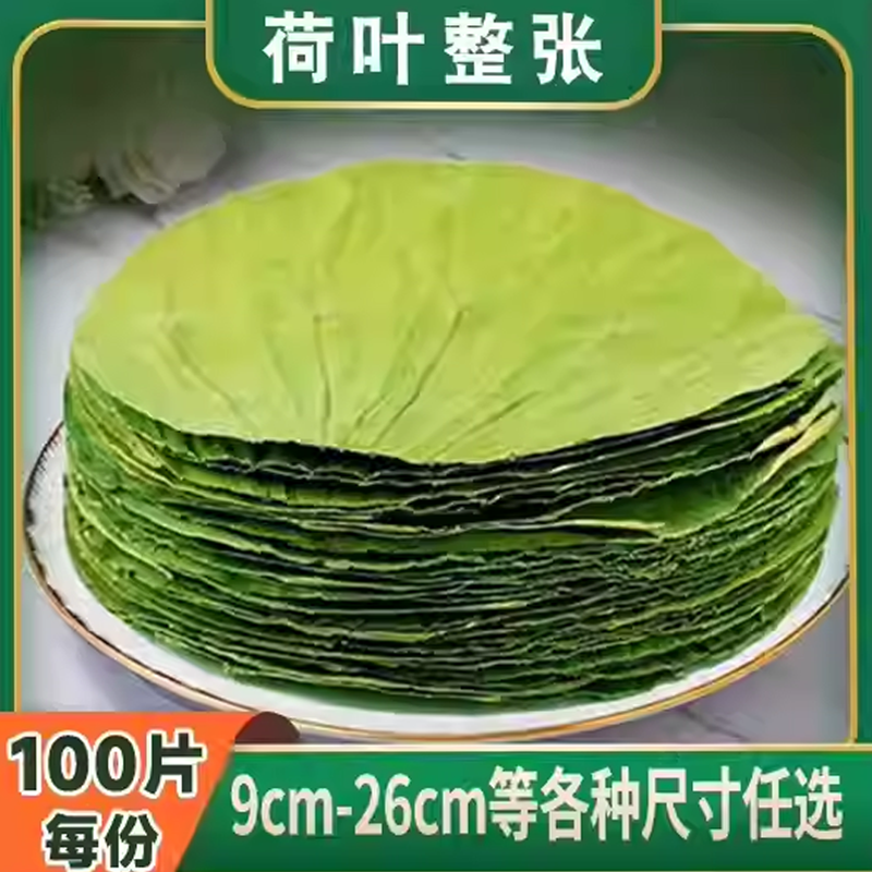 整张干 荷叶片圆形12-28cm定制荷叶饭糯米蒸饭蒸排骨鸡粽子木桶