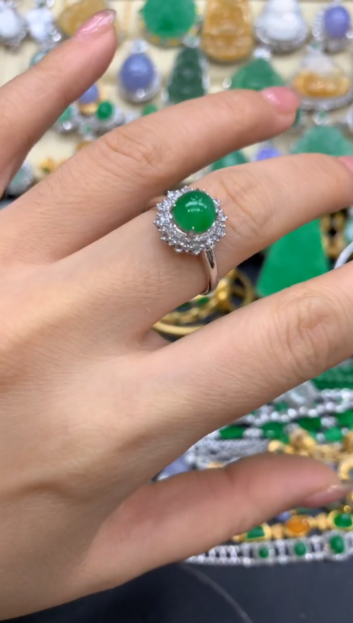 【闪购商品】翡翠戒指18K金镶嵌186-中国好珍宝