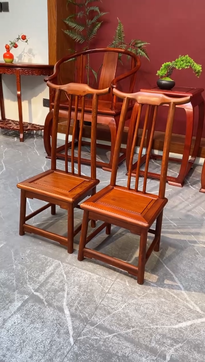 花梨木类成套家具缅甸花梨木小官帽椅