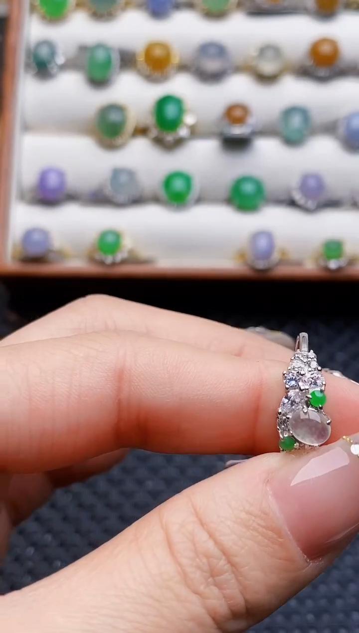 银S925镶嵌戒指翡翠1330