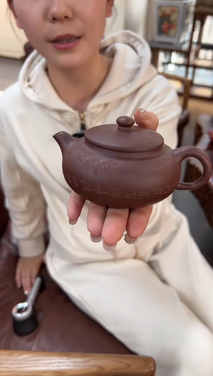 【闪购商品】紫砂茶壶【头哥手工壶】寒江底槽清刻绘