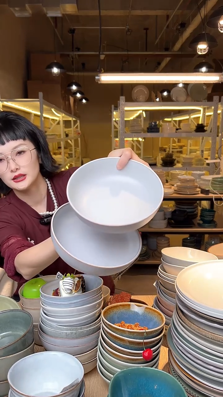 瓷204外贸尾货高温釉下彩陶瓷餐具默认微瑕