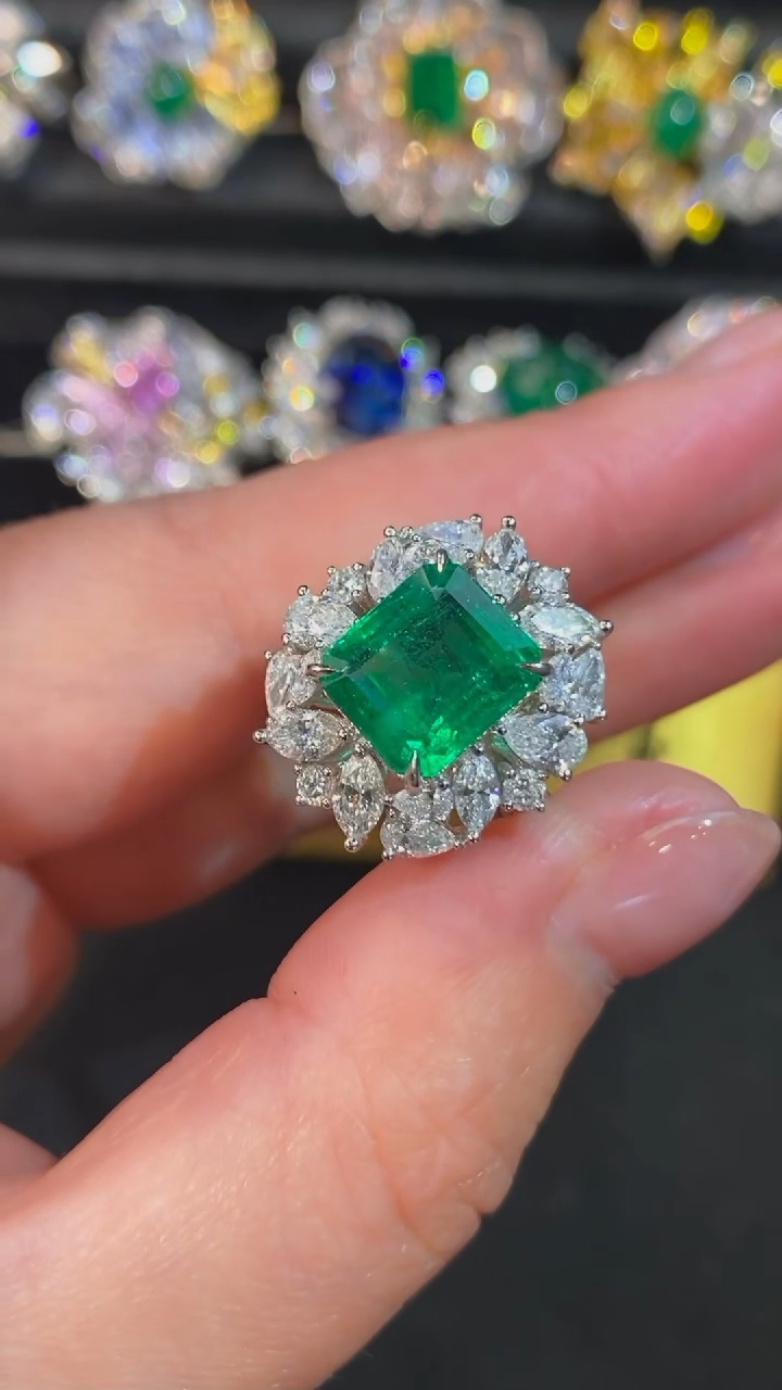 【闪购商品】祖母绿戒指未镶嵌3.38ct