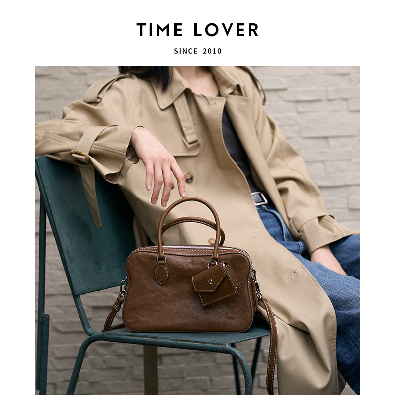 TIMELOVER千层系列新款波士顿小众韩版时尚简约手提单肩斜挎女包D