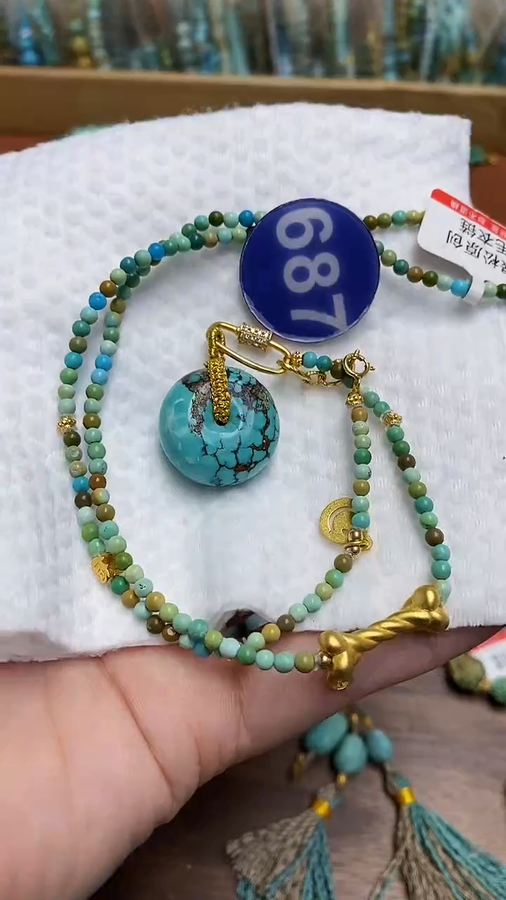 【闪购商品】绿松石项链银S925镶嵌687