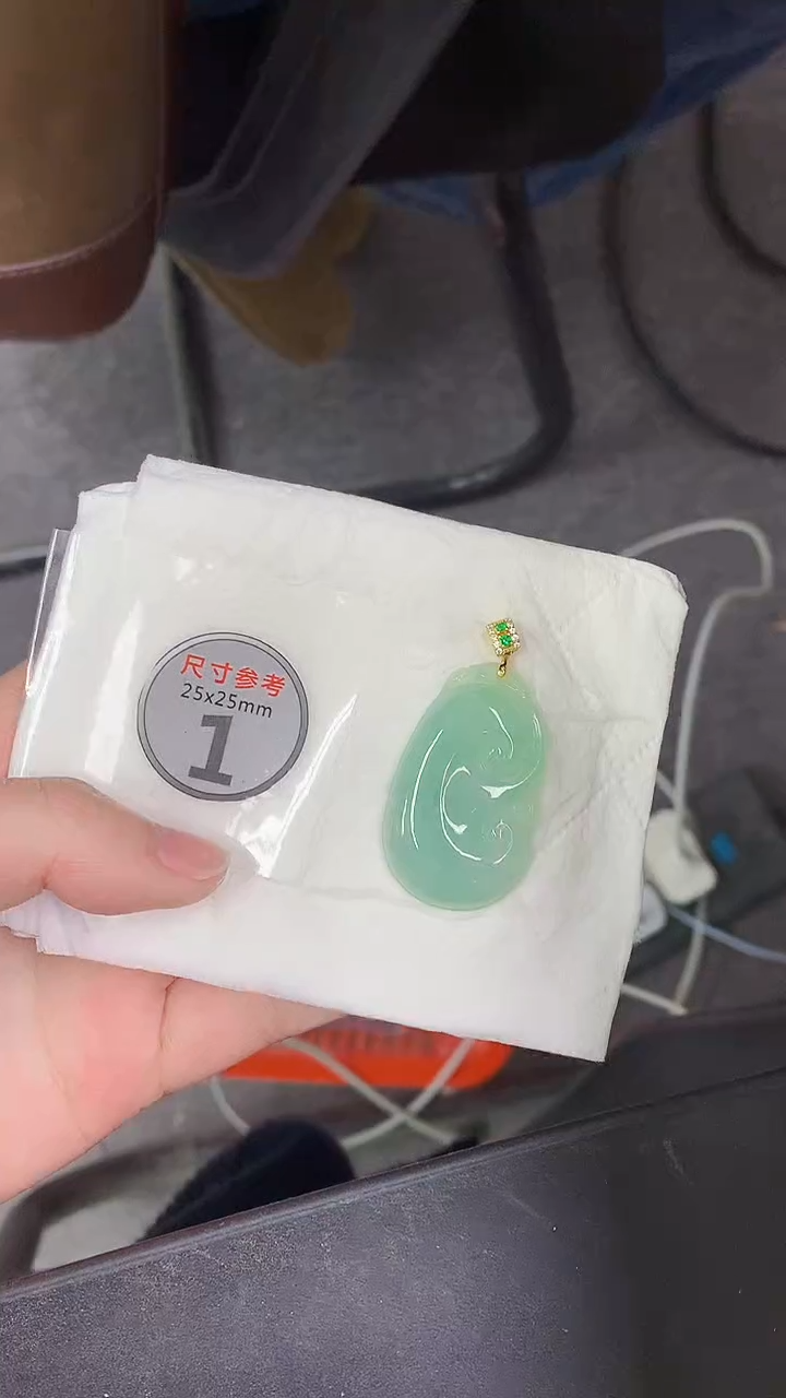 颈饰银S925镀金镶嵌翡翠天然缅甸A货百元以上9元证书费自理