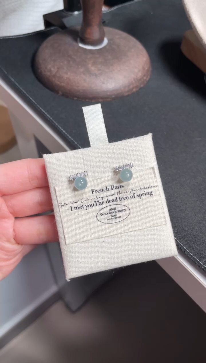 【闪购商品】翡翠耳饰银S925镶嵌翡翠