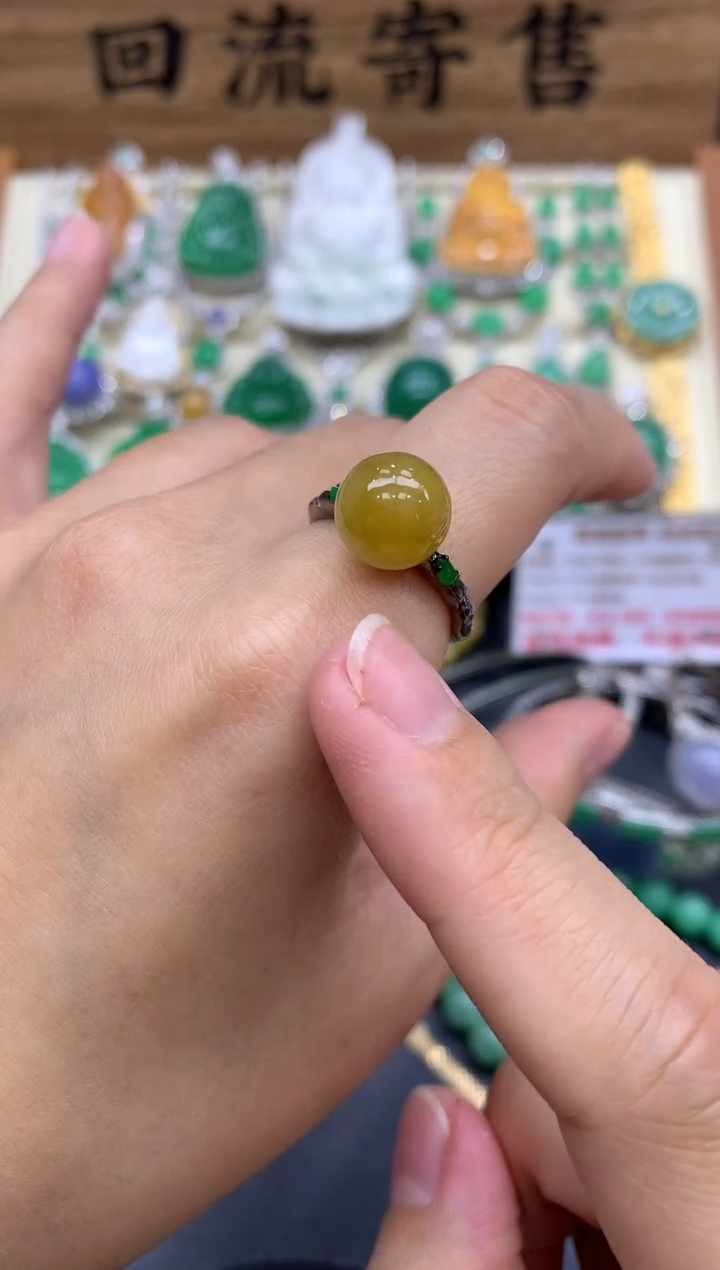 【闪购商品】翡翠18K金镶嵌戒指196-中国好珍宝