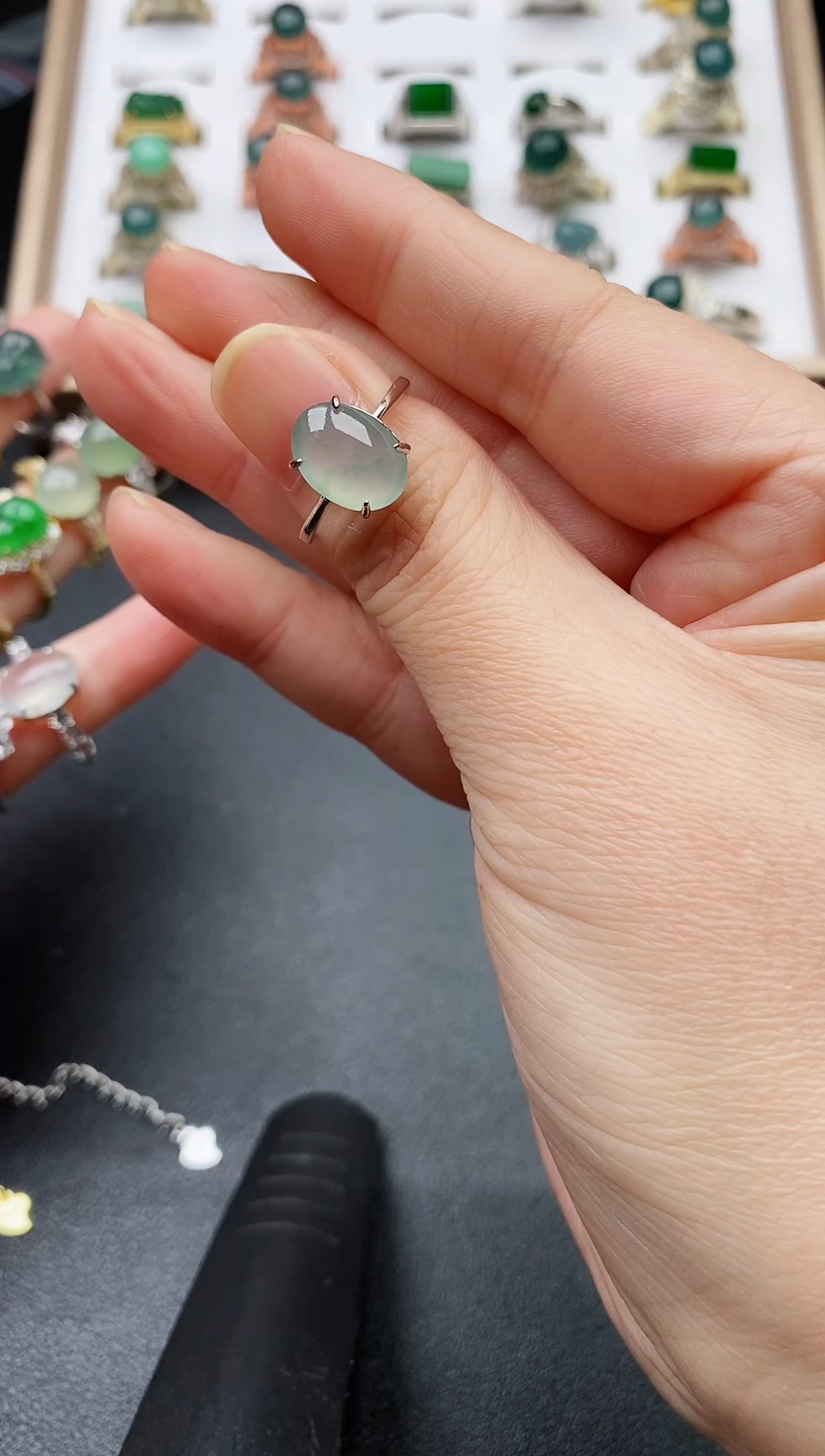 银S925镶嵌戒指翡翠傲**梅1111111111