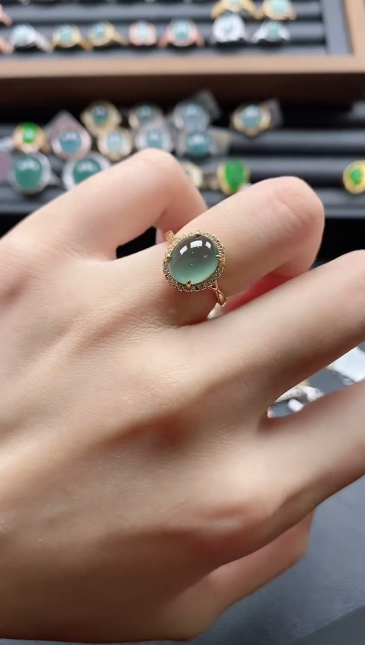 【闪购商品】翡翠戒指银S925镶嵌51151