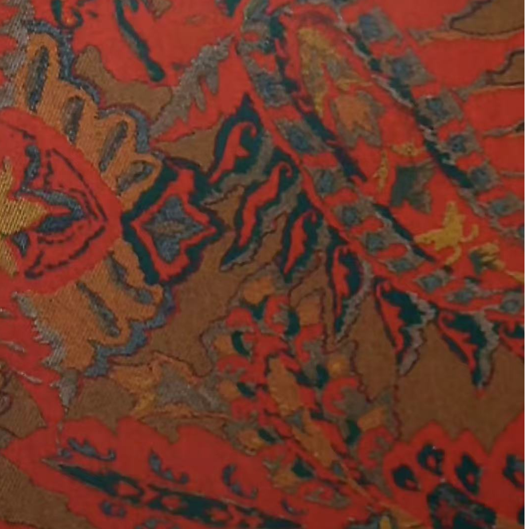 酒红腰果花天丝罗马春季时装面料（不支持7天无理由）