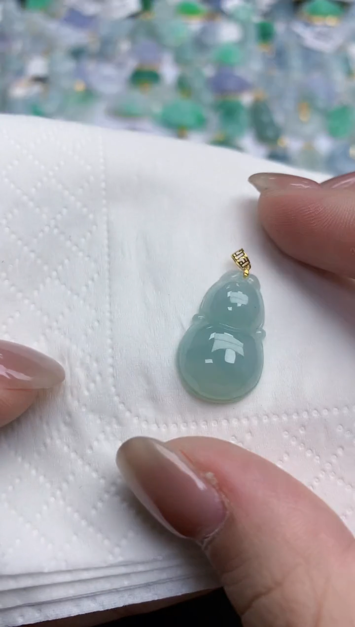 【闪购商品】翡翠颈饰18K金镶嵌天然缅甸翡翠A货