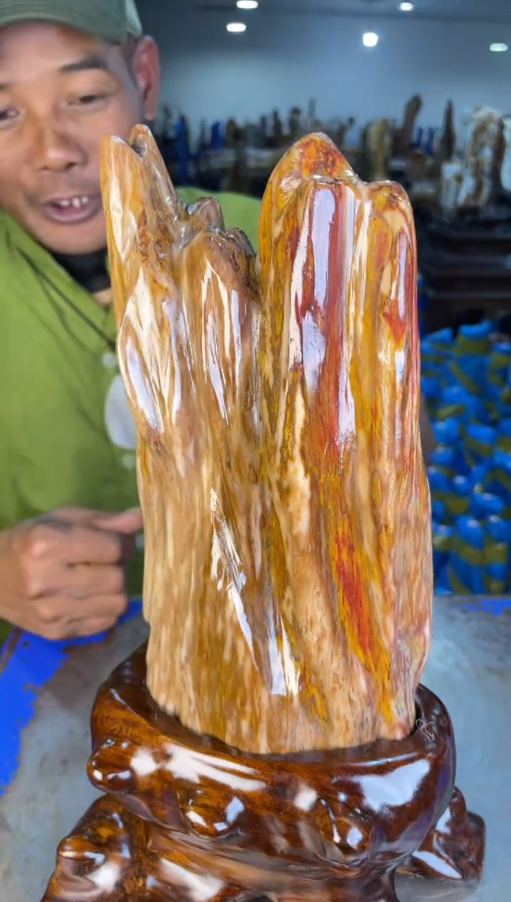 未镶嵌摆件硅化玉8