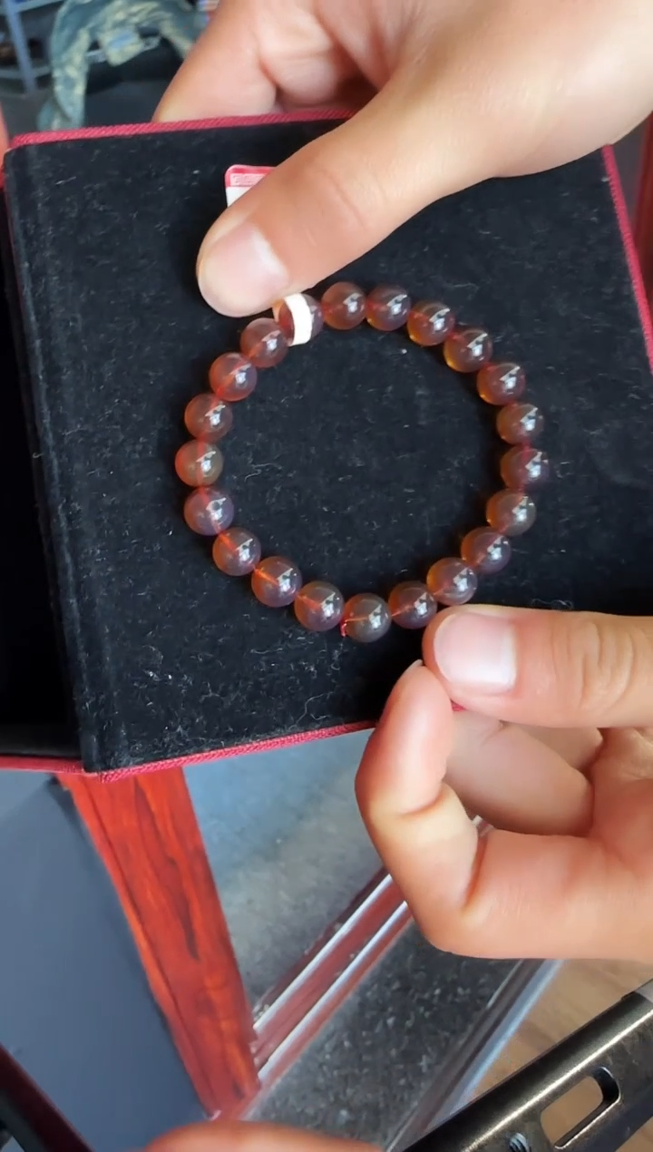 手串琥珀未镶嵌#4缅甸琥珀紫罗兰手串8mm 