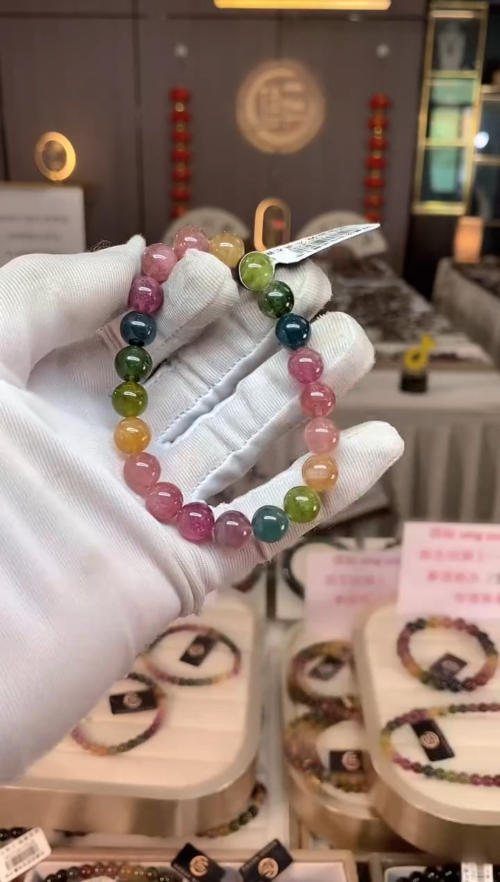 未镶嵌老矿碧玺单圈手串9mm碧玺xion多样性发一条