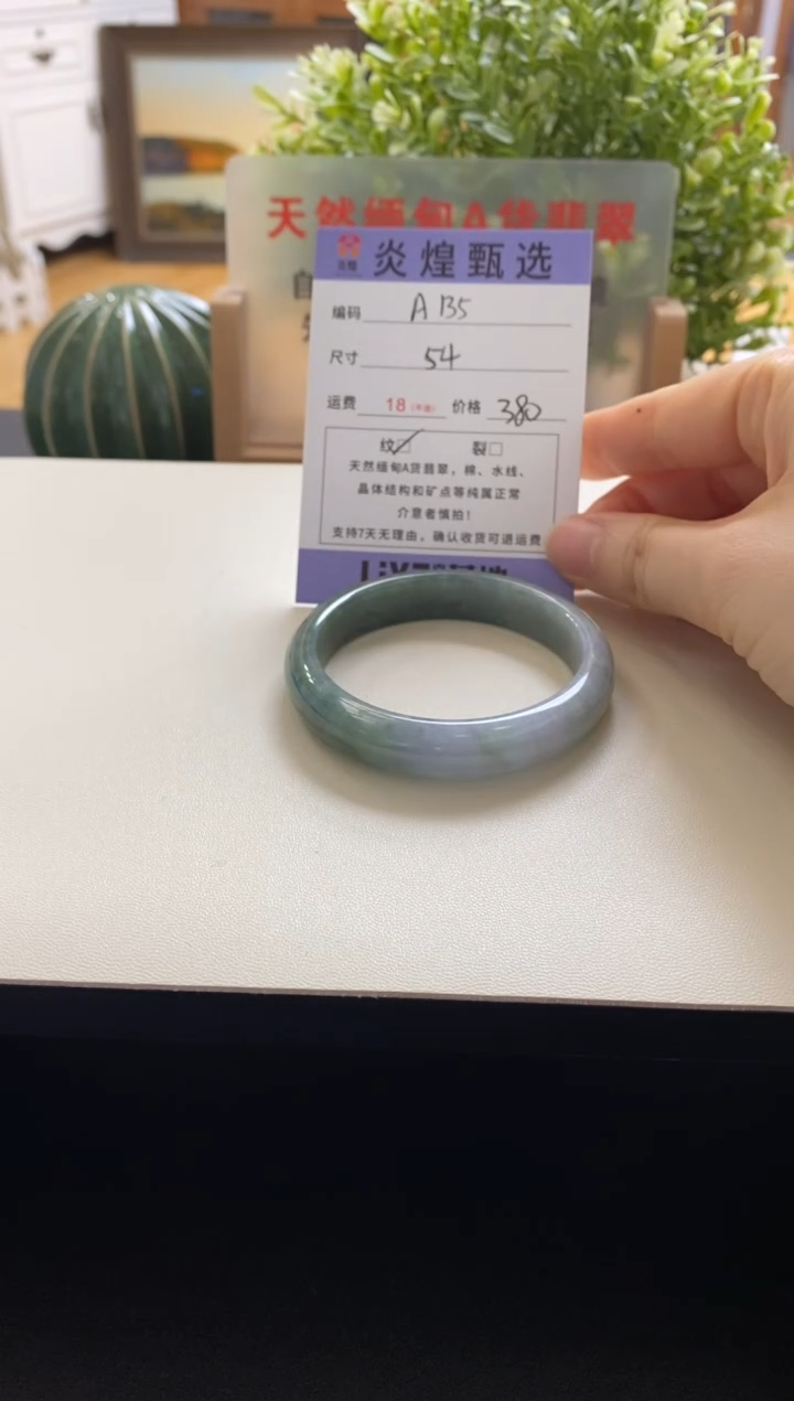 未镶嵌手镯翡翠圈口54编码a135