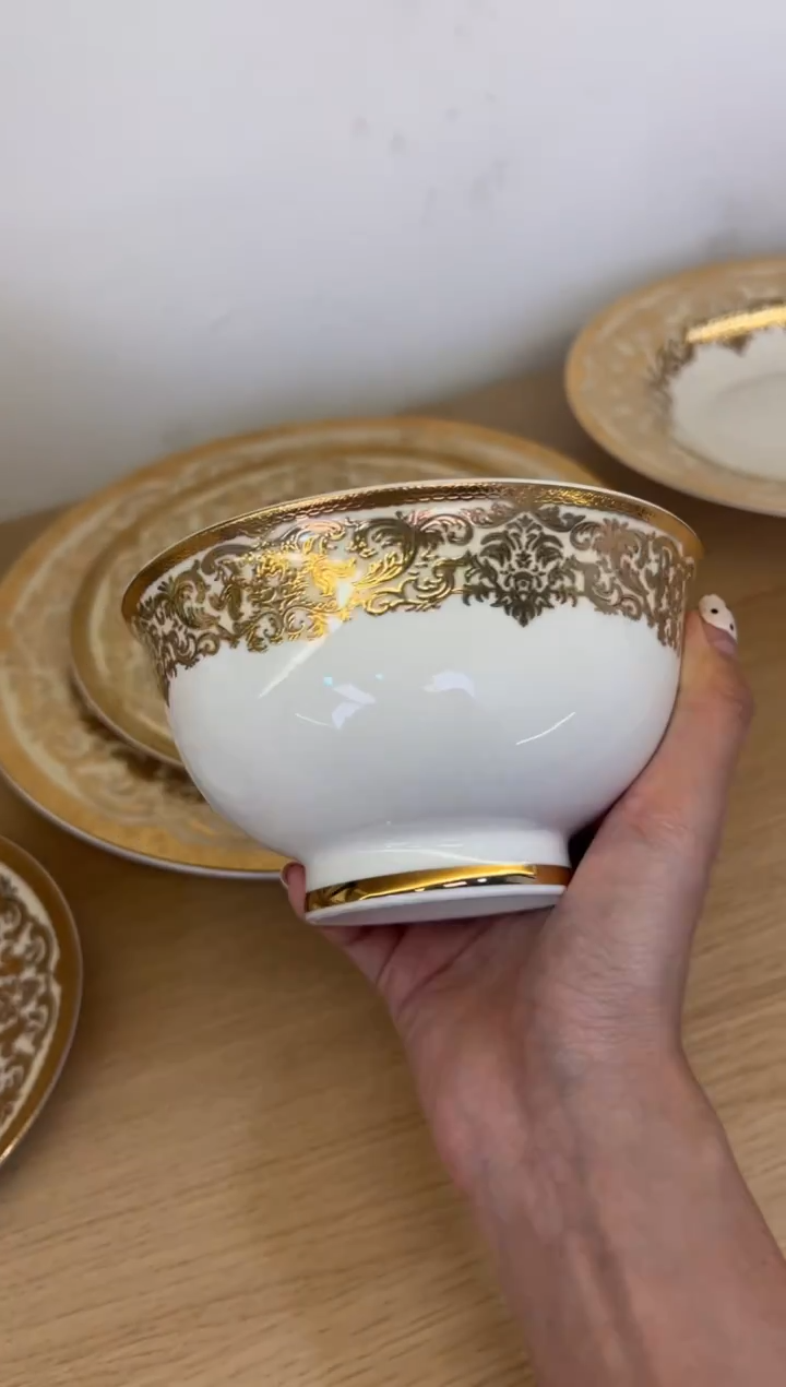 瓷片5寸高脚碗4个一单