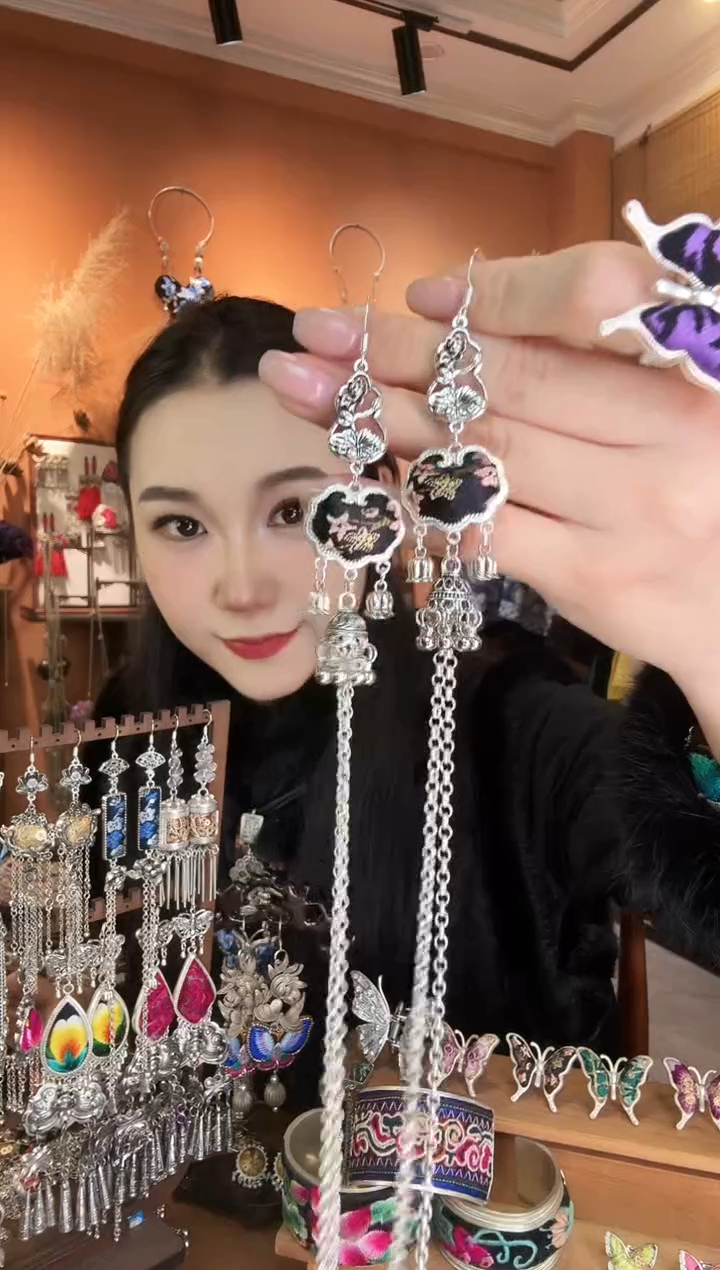 刺绣纯手工民族风耳环