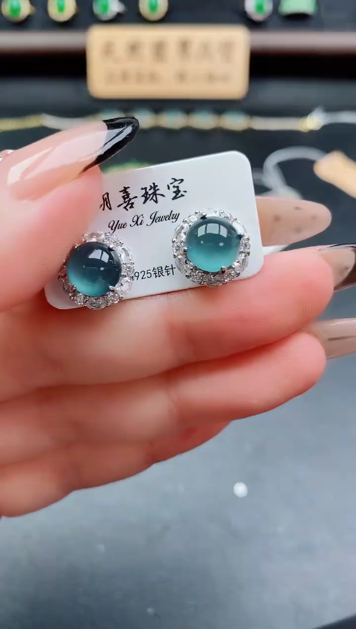 银S925镶嵌戒指翡翠1