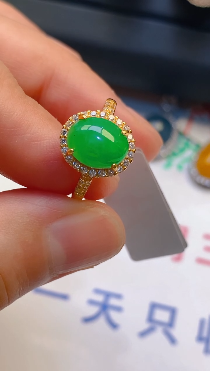 【闪购商品】翡翠耳饰银S925镶嵌天然A货翡翠1