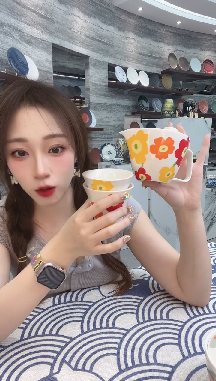 瓷东烧茶壶3件套1茶壶+2杯