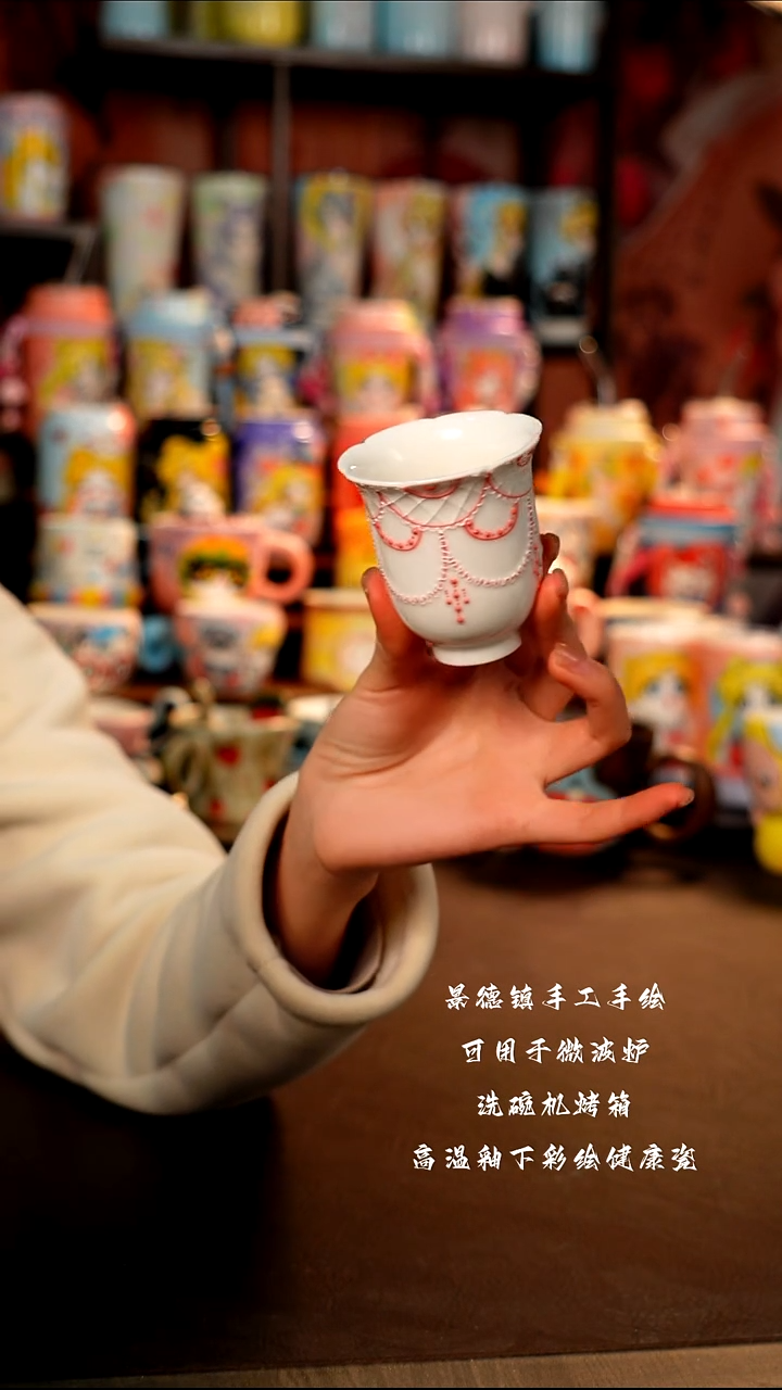 景德镇手工手绘陶瓷杯杯