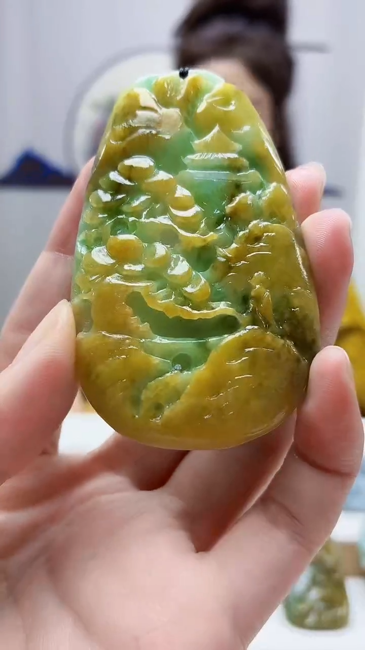 未镶嵌定制翡翠4829zm-毛货挂件6山水
