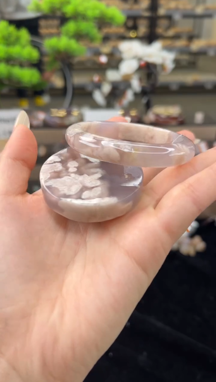 【闪购商品】石英质玉手镯未镶嵌54圈口（赠送镯心）62047