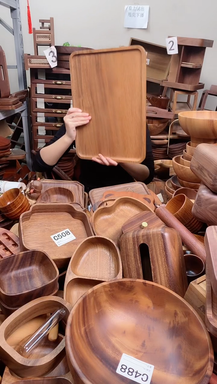 木 南美胡桃木带手抓槽托盘40*30*2cm  A