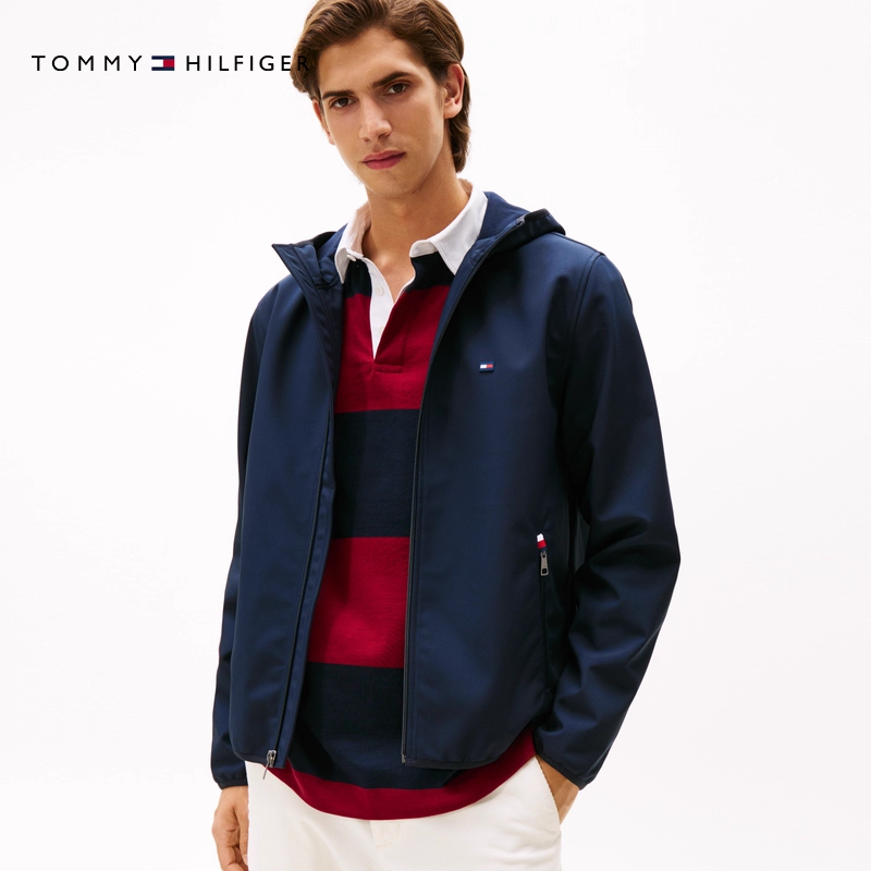 【植绒软壳夹克】Tommy出走都市25秋冬男连帽风衣软壳夹克外套5151