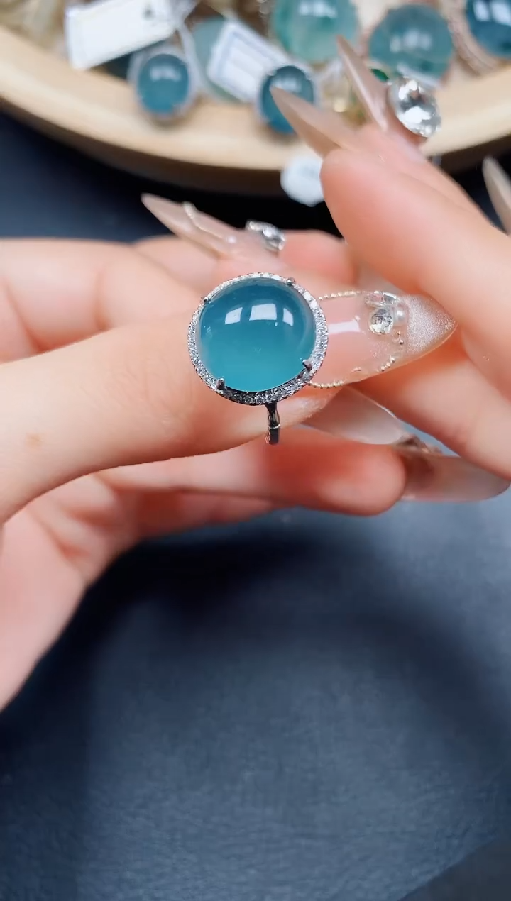 【闪购商品】翡翠戒指银S925镶嵌翡翠