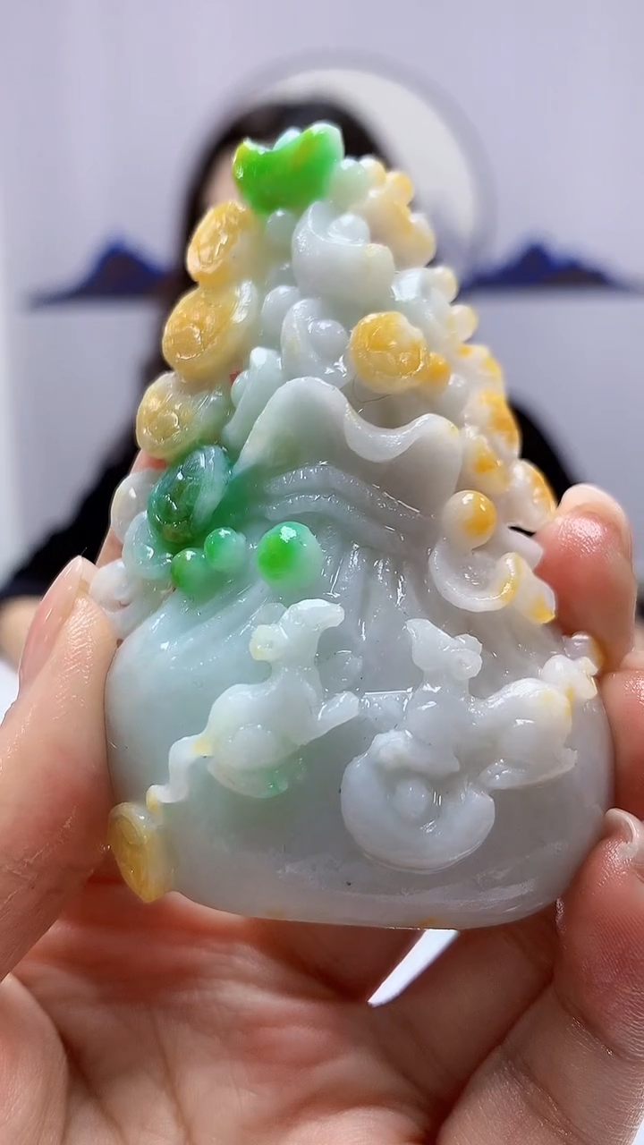 【闪购商品】定制翡翠未镶嵌4829ms-毛货挂件钱袋174