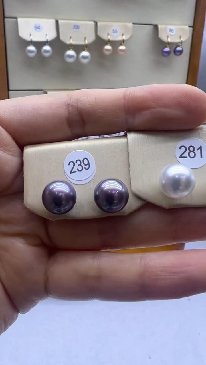 银S925镶嵌耳饰淡水珍珠238+281