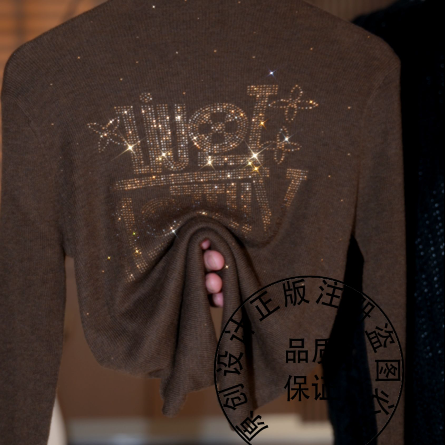 2025年秋季新款烫钻高端百搭显瘦时尚减龄高领长袖上衣女GD1514