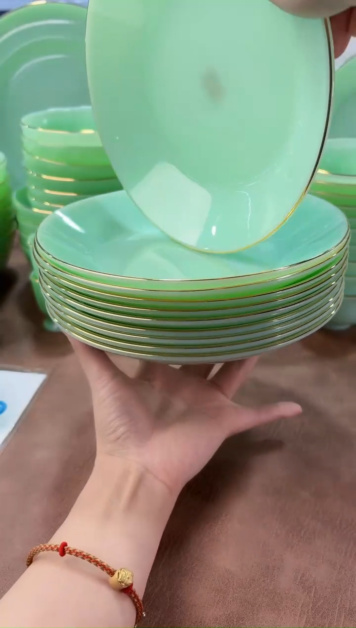 玉瓷 8英寸深盘10个景德镇陶瓷