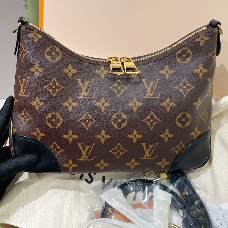 99新 LouisVuitton/路易威登 老花黑牛角 单肩斜挎包/G25H9283