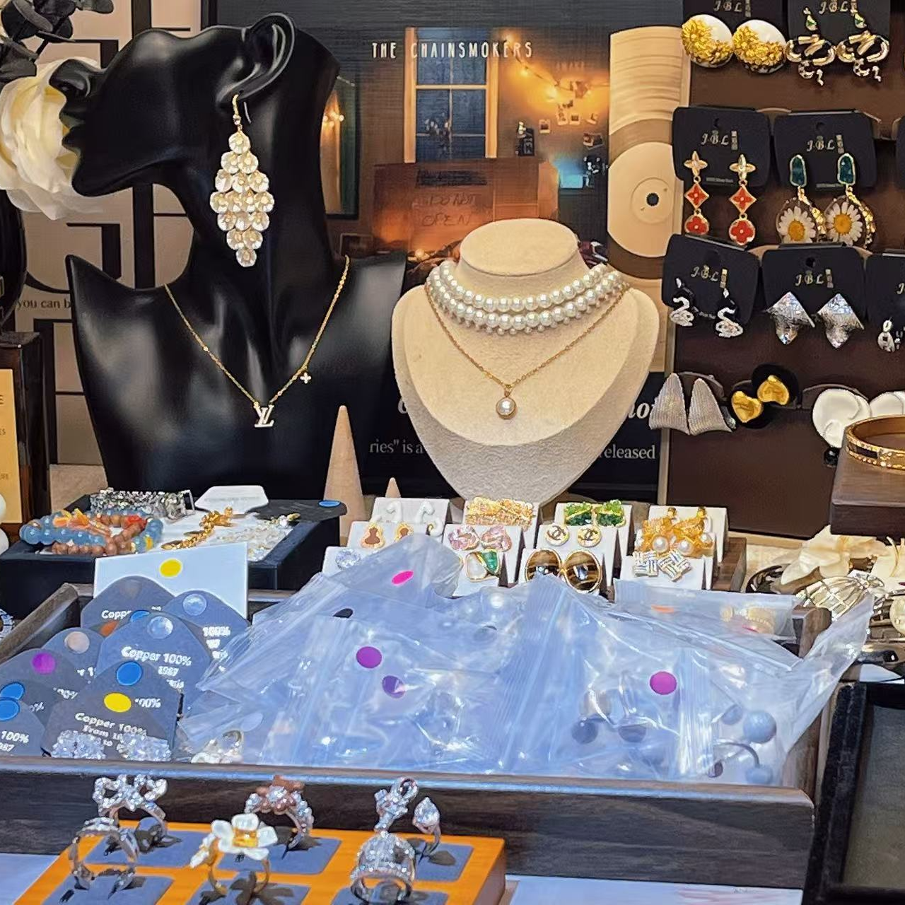 铜合金戒指 铜合金饰品戒指时尚简约轻奢气质经典 (一颗不包邮)