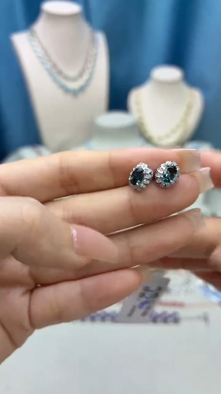 银S925镶嵌托帕石耳饰391BJ1209产品一个（多样性）