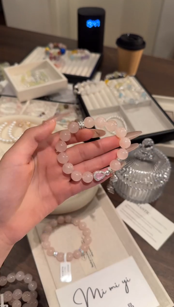 水晶手链合金粉水晶x1787
