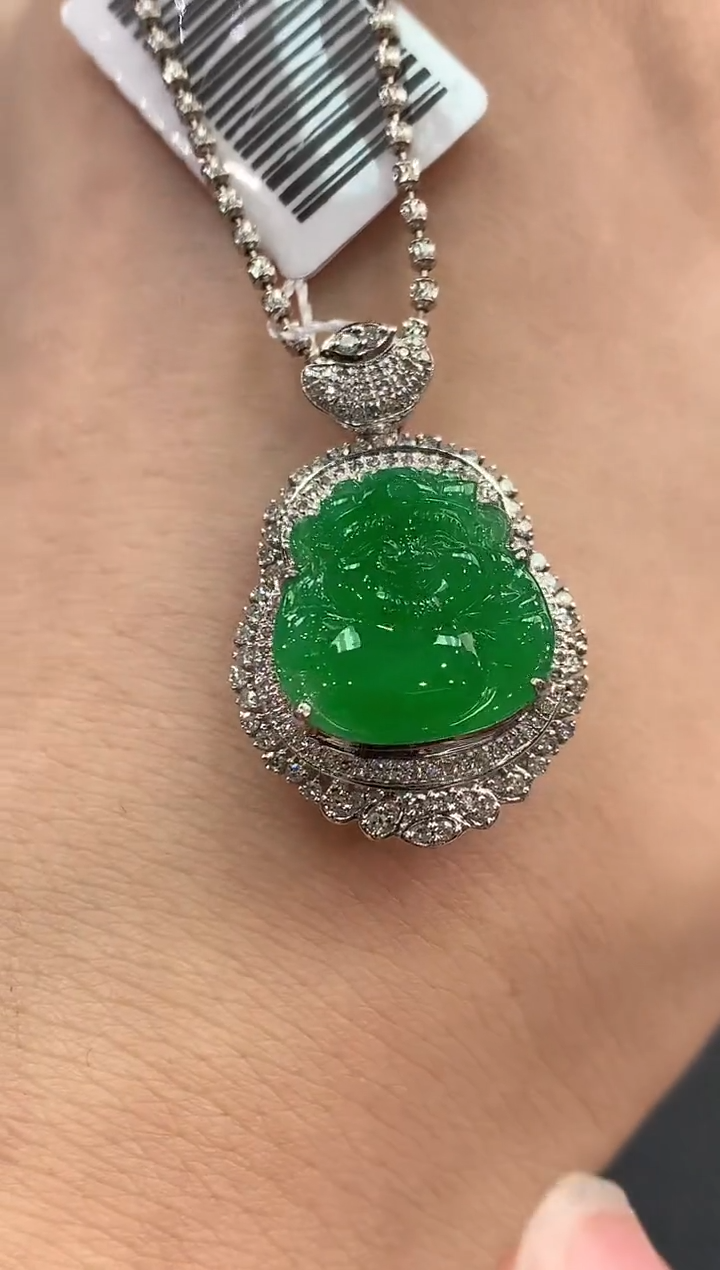 【闪购商品】翡翠吊坠(不含链)18K金镶嵌C107