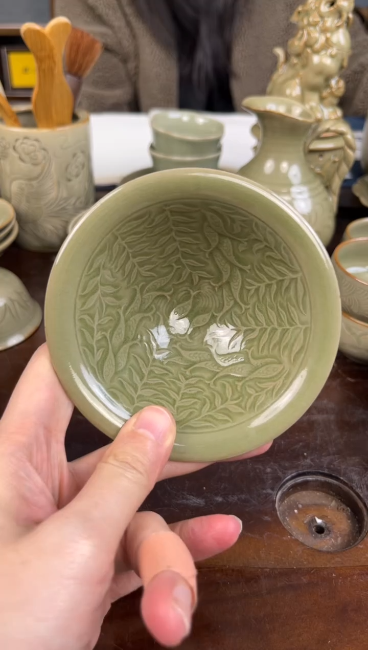 杯手工鱼纹宋式斗笠盏