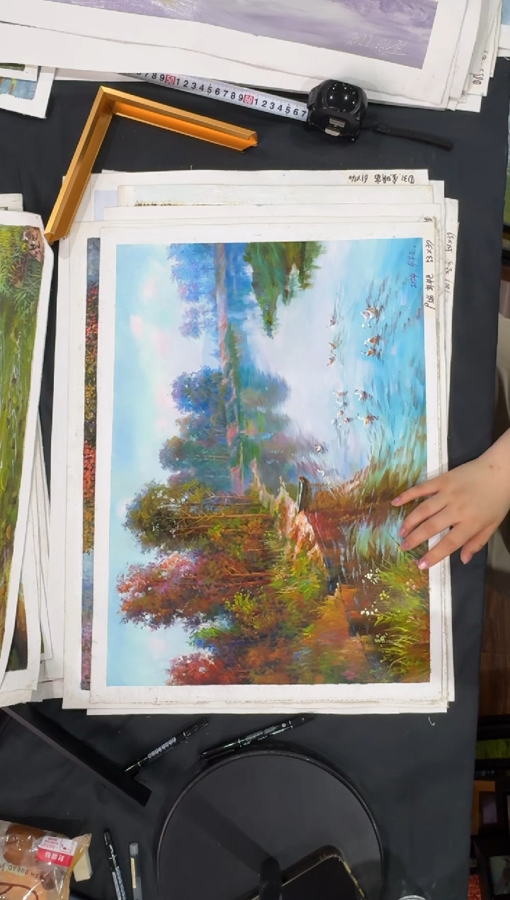 油画【新品含装裱】朝鲜画家原创手绘油画作品