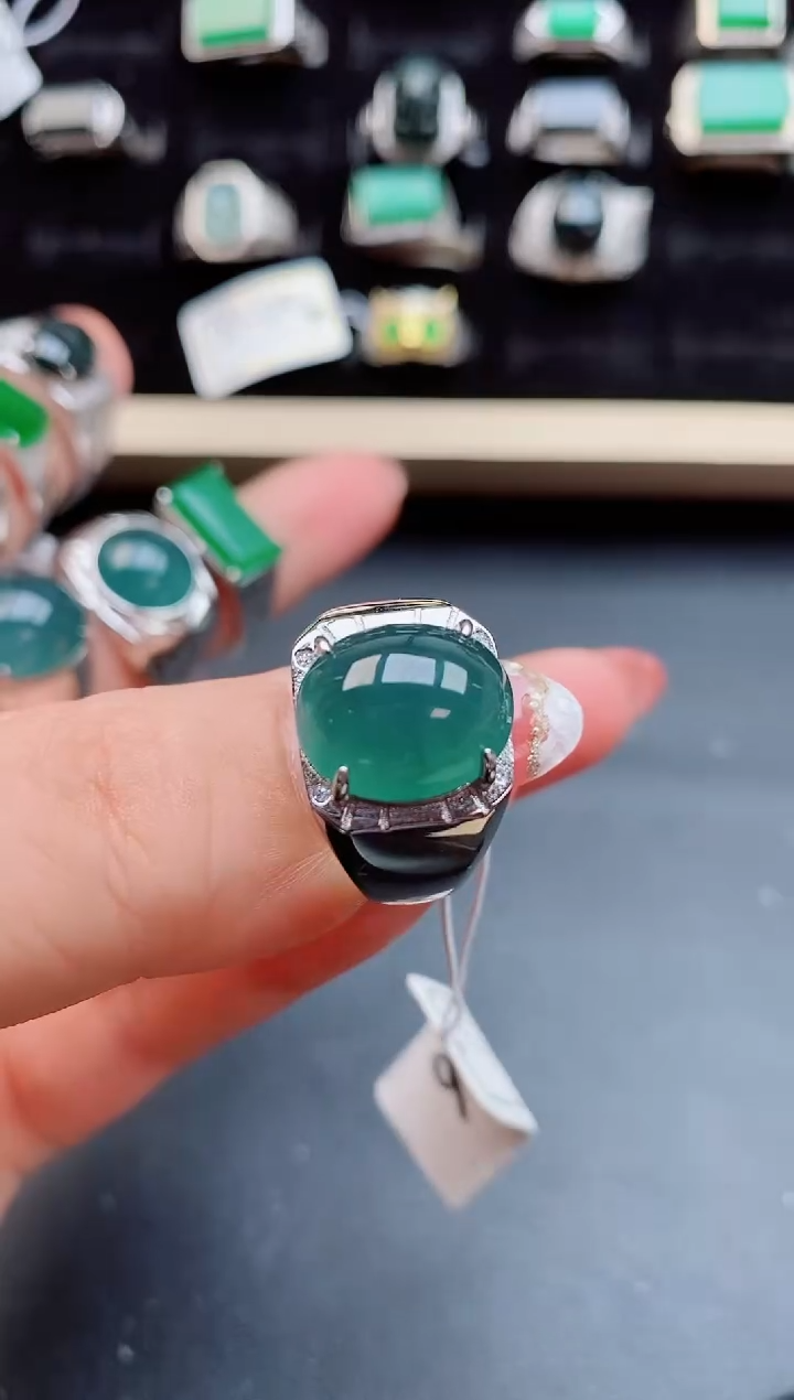 【闪购商品】翡翠戒指银S925镶嵌5080505