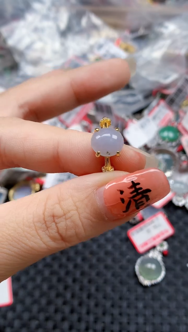 银S925镶嵌戒指翡翠天然A货缅甸翡翠