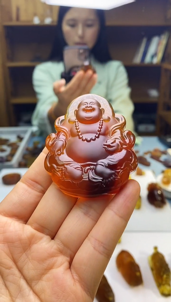 琥珀颈饰未镶嵌SN68-131（逍遥佛）