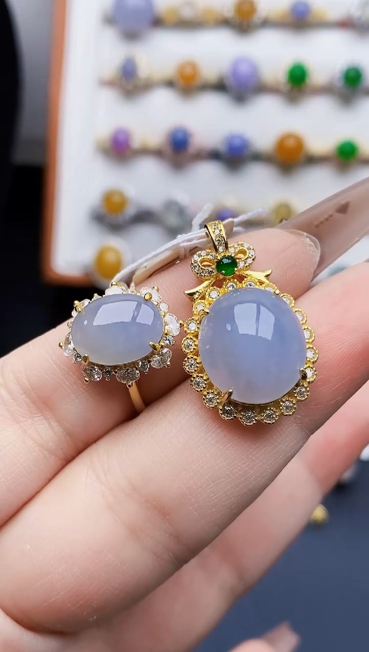 银S925镶嵌戒指翡翠0177