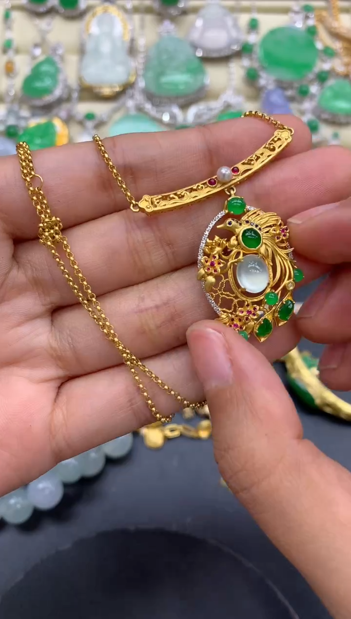 【闪购商品】翡翠颈饰18K金镶嵌501-中国好珍宝