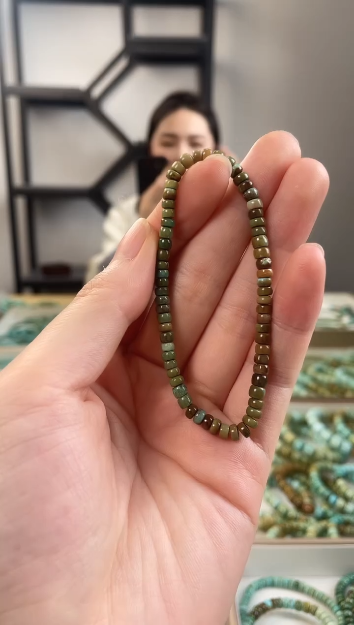 未镶嵌绿松石珠宝奇石4.2+mm