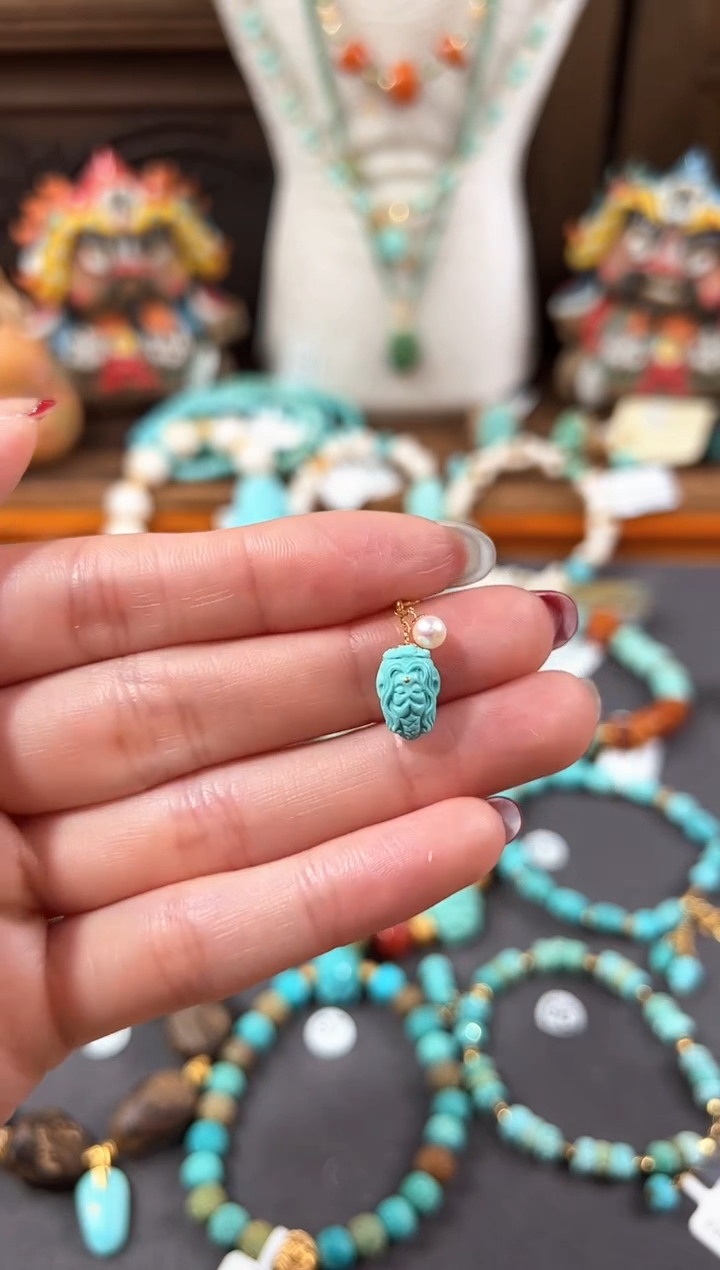 【闪购商品】绿松石提溜18K金镶嵌绿松石提溜