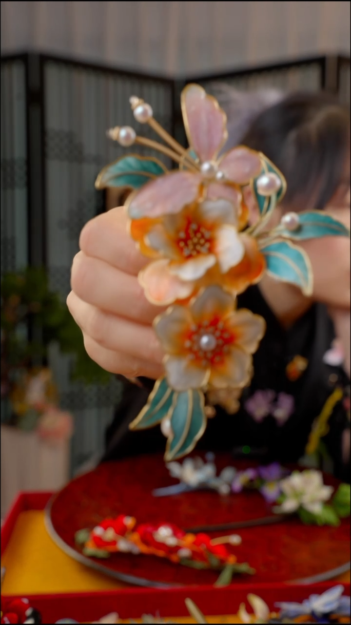 刺绣非遗苏绣绒花